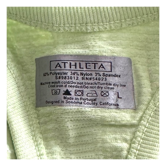 ATHLETA Women’s Neon Green Sleeveless Athletic Shirt Sz Scoop Neck - Picture 5 of 5